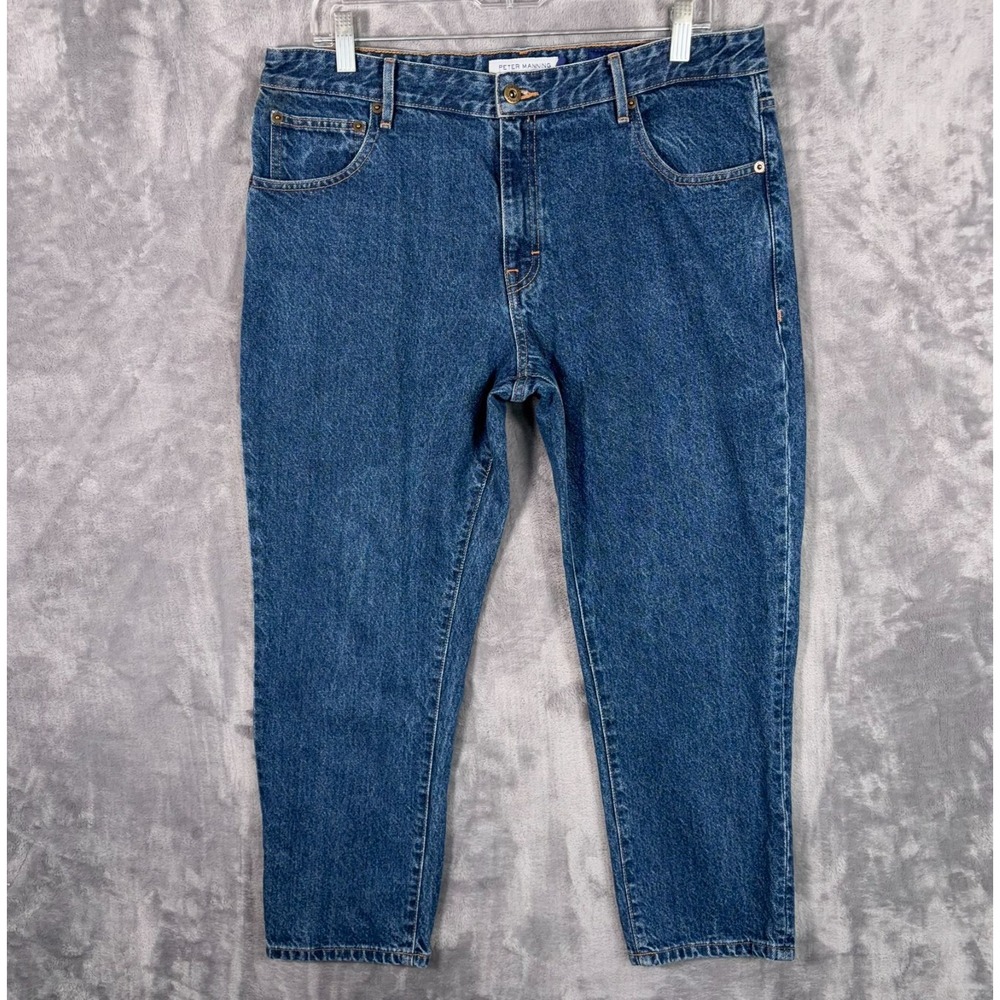 Peter Manning New York Jeans Mens 34x25 Blue Slim Tapered Denim